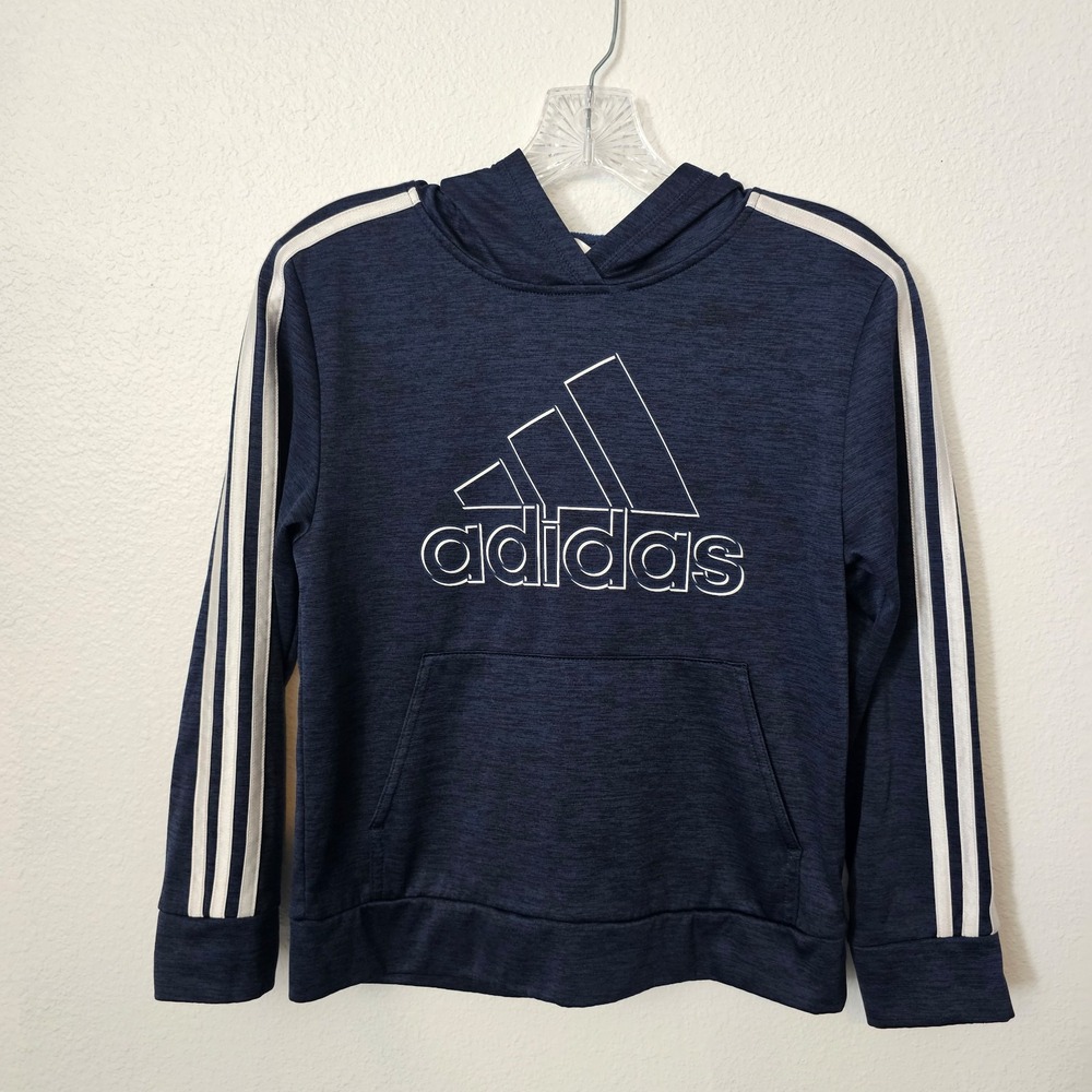 Adidas Boys Navy Blue Hoodie Size Medium